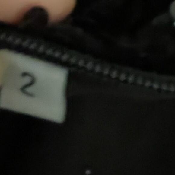 Formal Gown Sz 2 - Black Velvet w/ Sequins Throughout - High Slit & Train - EUC - Picture 9 of 14